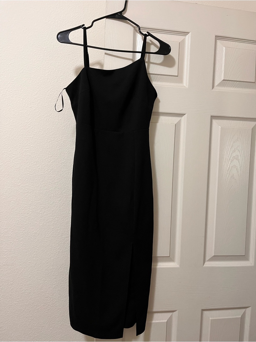 Classic Black Strap Midi Dress